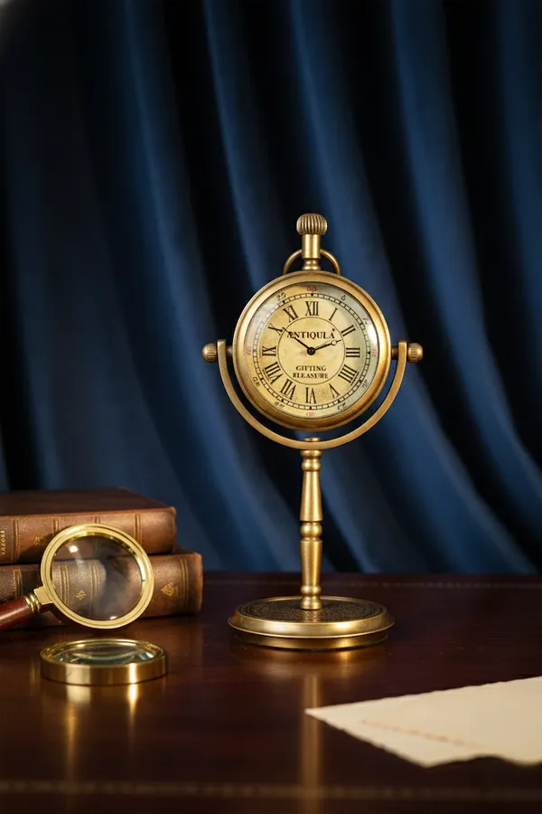 Antiqula_Magnus_6.2_Vintage_Brass_Desk_Clock_With_Engraved_Quote